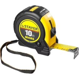 Рулетка STAYER "PROFI" "MARS", обрезиненный корпус, утолщенное полотно, 10мх25мм 34131-10_z01