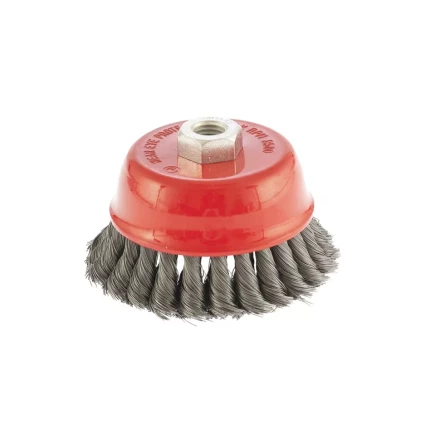 Щетка для УШМ 100 мм М14 "чашка" двухрядная крученая проволока 0,8 мм MTX 74687 купить в Челябинске