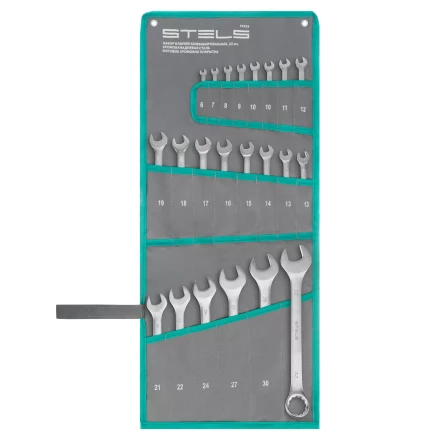 Набор ключей комбинированных Stels 15423, 6-32 мм, 22 шт, CrV, матовый хром купить в Челябинске