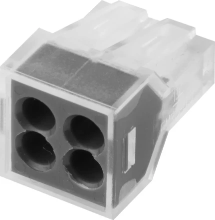 Клемма СВЕТОЗАР соединительная, 4-х проводная, 400В, 24А, 0,75-2,5мм2, 2шт 49170-4 купить в Челябинске