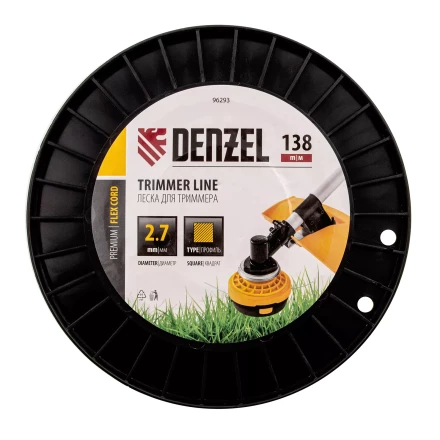 Леска для триммера квадрат Denzel, 2,7м х 138м, на DIN катушке FLEX CORD, 96293 купить в Челябинске