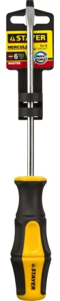 Отвертка STAYER &quot;MASTER&quot; &quot;HERCULES&quot;, Сr-V, противоскользящая рукоятка, SL6,0x150мм 25051-06-15_z02 купить в Челябинске