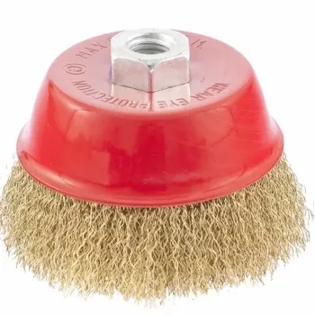 Щетка для УШМ 65 мм М14 &quot;чашка&quot; латунированная витая проволока  MATRIX 74603 купить в Челябинске