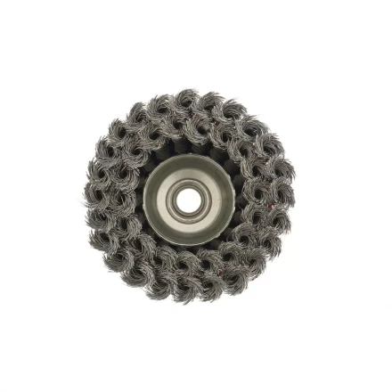 Щетка для УШМ 125 мм М14 "чашка" двухрядная крученая проволока 0,8 мм MTX 74688 купить в Челябинске