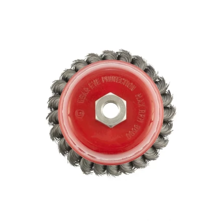 Щетка для УШМ 125 мм М14 "чашка" двухрядная крученая проволока 0,8 мм MTX 74688 купить в Челябинске