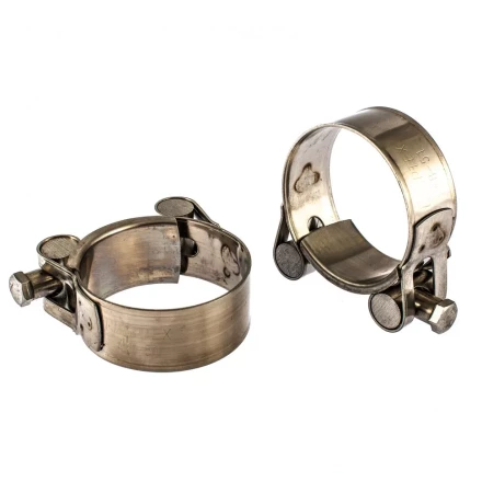 Хомуты металлические силовые 48-51 мм ширина 22 мм шарнирный W4 2 шт Сибртех 475393 купить в Челябинске
