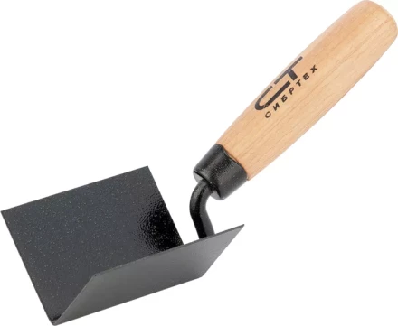 Кельма угловая, 80 х 60 х 60 мм, стальная, для внутренних углов, буковая ручка  СИБРТЕХ 86307 купить в Челябинске