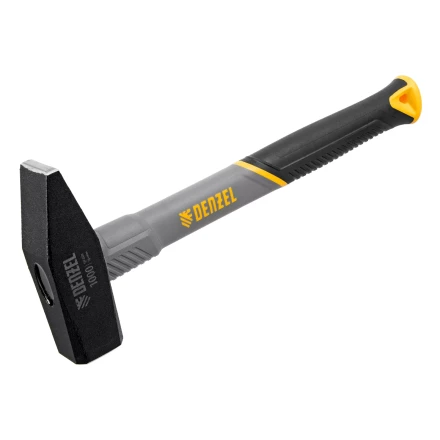 Молоток слесарный, 1000 г Denzel, кованый, фибергласовая рукоятка c TPR покрытием 10490 купить в Челябинске