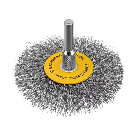 Набор щеток для дрели, 5 Плоских 25-38-50-63-75 мм, шпилька, нерж. вит. проволока Denzel 74495 купить в Челябинске