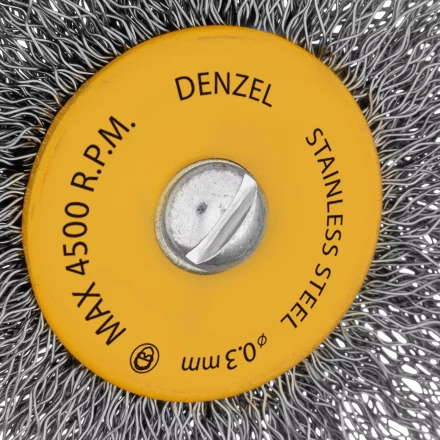 Набор щеток для дрели, 5 Плоских 25-38-50-63-75 мм, шпилька, нерж. вит. проволока Denzel 74495 купить в Челябинске