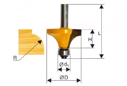 Фреза кром. калевочная ф19,1х10мм R3,2мм хв. 8мм Энкор 46232 купить в Челябинске