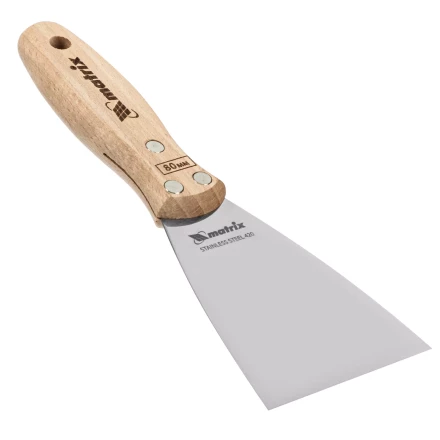 Шпательная лопатка из нержавеющей стали, 80 мм, буковая рукоятка, EFP Matrix 85615 купить в Челябинске
