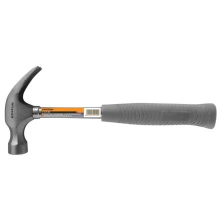 Молоток-гвоздодер с металлической обрезиненной рукояткой  0,45 кг  Кратон 2 15 01 009 купить в Челябинске