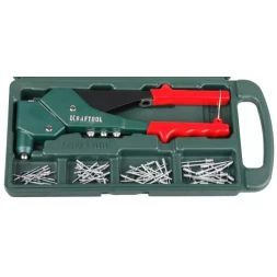 Заклепочник поворотн. 360°, KRAFTOOL "RX-7" 31176-H6, d=2,4-4,8 мм - Al и сталь, d=2,4-4,0 - нерж сталь, в боксе, с набором заклепок 31176-H6