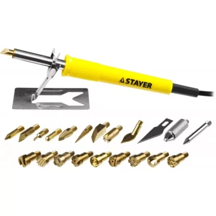 Прибор для выжигания STAYER &quot;PROFESSIONAL&quot;, 3в1, с набором насадок 20шт 45227 купить в Челябинске