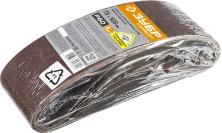 ЗУБР 75х457 мм, P40, лента шлифовальная СТАНДАРТ, для ЛШМ, 5 шт. (35342-040) купить в Челябинске