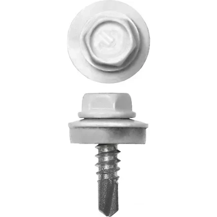 Саморезы СКМ кровельные, RAL 9003 белый, 25 x 5.5 мм, 420 шт, для металлических конструкций, ЗУБР 4-300315-55-025-9003 купить в Челябинске