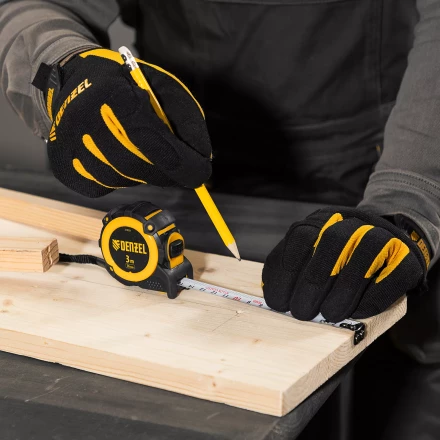 Рулетка Denzel 3м х 16мм, автоматич. фиксац., нейлон. покрытие, магнит. зацеп, двухстор. разметка, 31520 купить в Челябинске