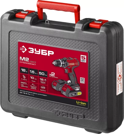 Дрель-шуруповерт 2 АКБ ДА-18-2-Ли КНМ2 серия МАСТЕР купить в Челябинске