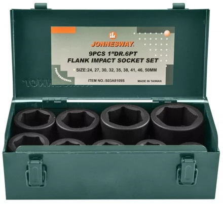 Набор головок торцевых ударных 1&quot;DR 24-50мм 9предметов Jonnesway S03A8109S 48315 купить в Челябинске