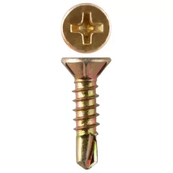 Саморезы ЗУБР со сверлом для оконного профиля, жёлтопассивированные, 3.9x13мм, 22шт 4-300236-39-013