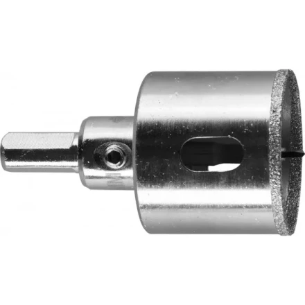 Коронка ЗУБР алмазная в сборе по кафелю, керамике с центрирующим сверлом и имбусовым ключом, зерно 60, 40мм 29850-40 купить в Челябинске