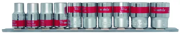 Набор универсальных торцевых головок 1/2", Spline, CrV, 10шт., 10-22мм Matrix 13597 купить в Челябинске