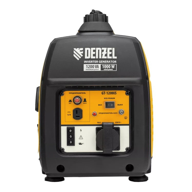 Генератор инверторный Denzel GT-1200iS, 1.2 кВт, 230 В, бак 2.4 л, закрытый корпус, ручной старт купить в Челябинске
