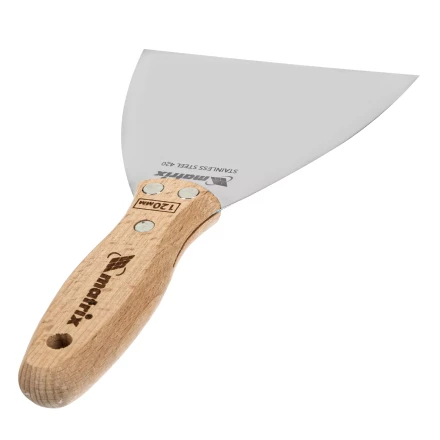 Шпательная лопатка из нержавеющей стали Matrix, 120 мм, буковая рукоятка, EFP 85618 купить в Челябинске