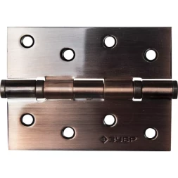 Петля универсальная ЗУБР "ЭКСПЕРТ", 2 подшипника, цвет ст. медь (AC), с крепежом, 100х75х2,5мм, 2 шт 37601-100-6