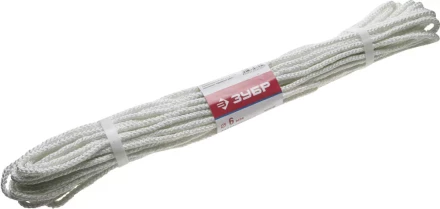 Фал ЗУБР капроновый, d=6,0 мм, 20 м, 650 кгс, 20,5 ктекс 50210-06 купить в Челябинске