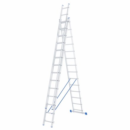 Лестница алюминиевая 3х14 ступеней трехсекционная СИБРТЕХ 97824 купить в Челябинске