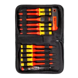 Диэлектрическая Т-образная отвертка КВТ VDE НИО-4412-Т со сменными битами, 12 шт. (87128)