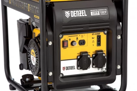 Генератор инверторный GT-2500iF, 2.5 кВт, 230 В, бак 5 л, открытый корпус, ручной старт Denzel 94704 купить в Челябинске
