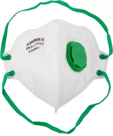 Полумаска фильтрующая STAYER &quot;PROFI&quot; плоская, с клапаном, многослойная, класс защиты FFP2 11113-2 купить в Челябинске