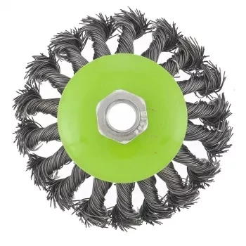 Щетка для УШМ 100 мм М14 &quot;тарелка&quot; крученая металлическая проволока СИБРТЕХ 746097 купить в Челябинске