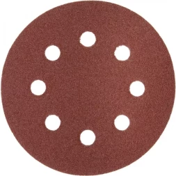 Круг шлифовальный ЗУБР "МАСТЕР" универсальный, из абразивной бумаги на велкро основе, 8 отверстий, Р120, 125мм, 5шт 35562-125-120