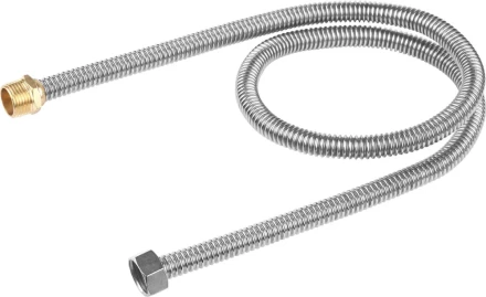 Подводка ЗУБР &quot;ЭКСПЕРТ&quot; сильфонная из нержавеющей стали, для воды, г/ш  (гайка-штуцер), 1/2&quot;, 1,0м 51011-G/S-100 купить в Челябинске