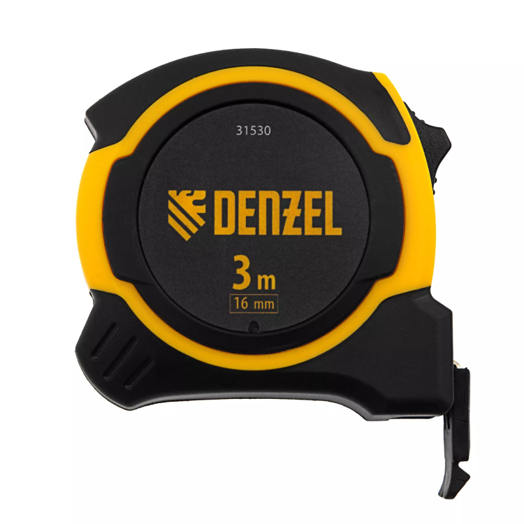 Рулетка Denzel 3м х 16мм, двухкомп. корпус, магнитный обрезиненный зацеп, 31530 купить в Челябинске