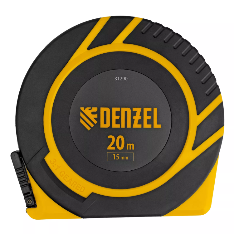 Рулетка геодезическая Denzel 20 м х 15 мм, закрытый корпус, фиберглассовая лента, 31290 купить в Челябинске