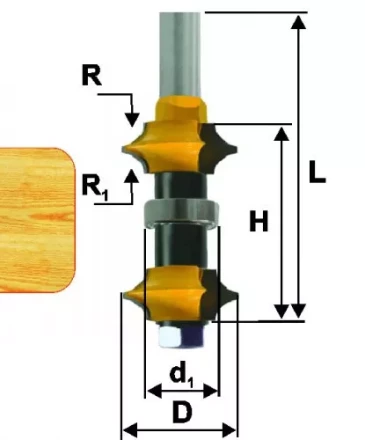 Фреза кромочная калевочная регулируемая Ф35 мм хвостовик 12 мм Энкор 46304 купить в Челябинске