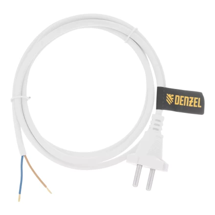 Шнур сетевой Denzel Energy Series, ПВС, 1,5 м, 2 x 1 мм, с неразборной вилкой, белый, 3 м, 37660 купить в Челябинске