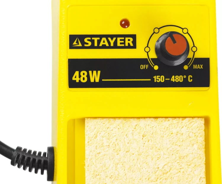 Паяльная станция аналоговая, STAYER "MASTER" 55371, диапазон 150-480°C, 48Вт 55371 купить в Челябинске