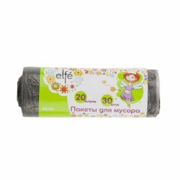 Пакеты для мусора 20 л 30 шт серые Elfe 92701