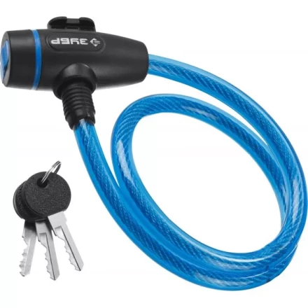 Замок ЗУБР &quot;ПРОФЕССИОНАЛ&quot;, тросовый, 3 ключа в комплекте, длина троса 650мм, d 10мм 37261-65_z01 купить в Челябинске