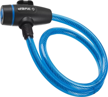 Замок ЗУБР &quot;ПРОФЕССИОНАЛ&quot;, тросовый, 3 ключа в комплекте, длина троса 650мм, d 10мм 37261-65_z01 купить в Челябинске