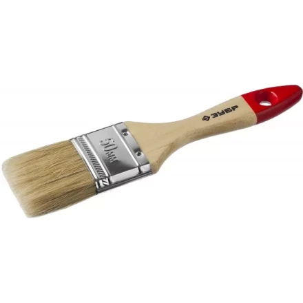 Кисть плоская  ЗУБР &quot;УНИВЕРСАЛ-МАСТЕР&quot;, натуральная щетина, деревянная ручка, 50мм 4-01003-050 купить в Челябинске