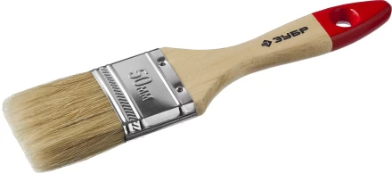 Кисть плоская  ЗУБР &quot;УНИВЕРСАЛ-МАСТЕР&quot;, натуральная щетина, деревянная ручка, 50мм 4-01003-050 купить в Челябинске