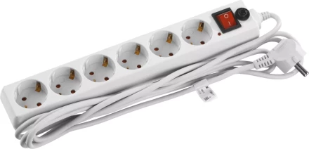 Сетевой фильтр STAYER &quot;MASTER&quot; электрический, 6 гнезд, заземление, макс. мощн. 2200 Вт, 3м 55067-3 купить в Челябинске