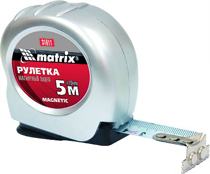 Рулетка Magnetic 5 м х 19 мм магнитный зацеп  MATRIX 31011 купить в Челябинске